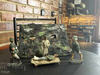 Figurine vechi soldați din anii '30-'40 + buncăr. Lineol, Elastolin