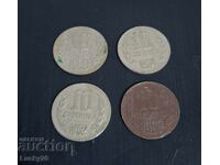 Лот от 4 x 10 стотинки 1962, '74, '89, '90
