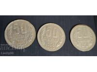 Lot de 3 x 50 de bani: 1974, '88, '90