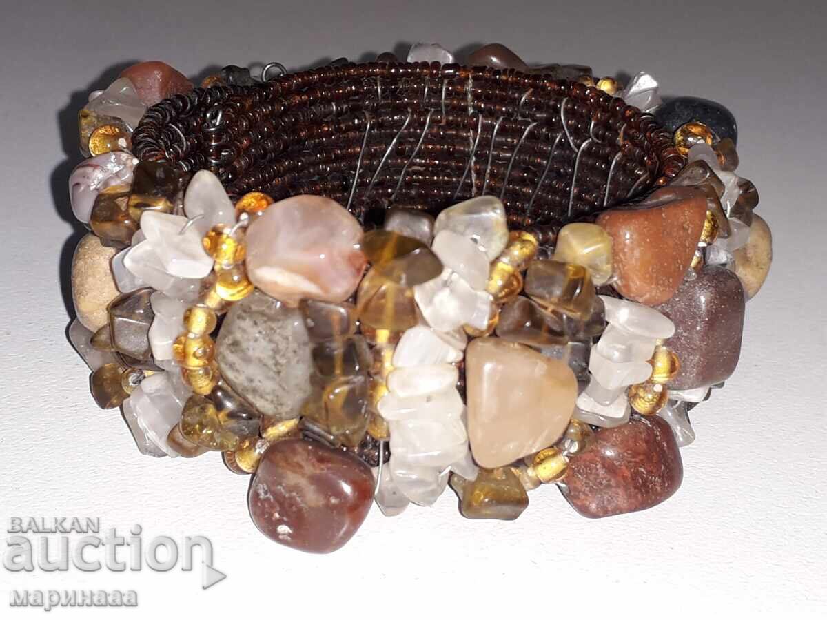 BRĂȚARĂ MASIVĂ CU PIETRE NATURALE - 6