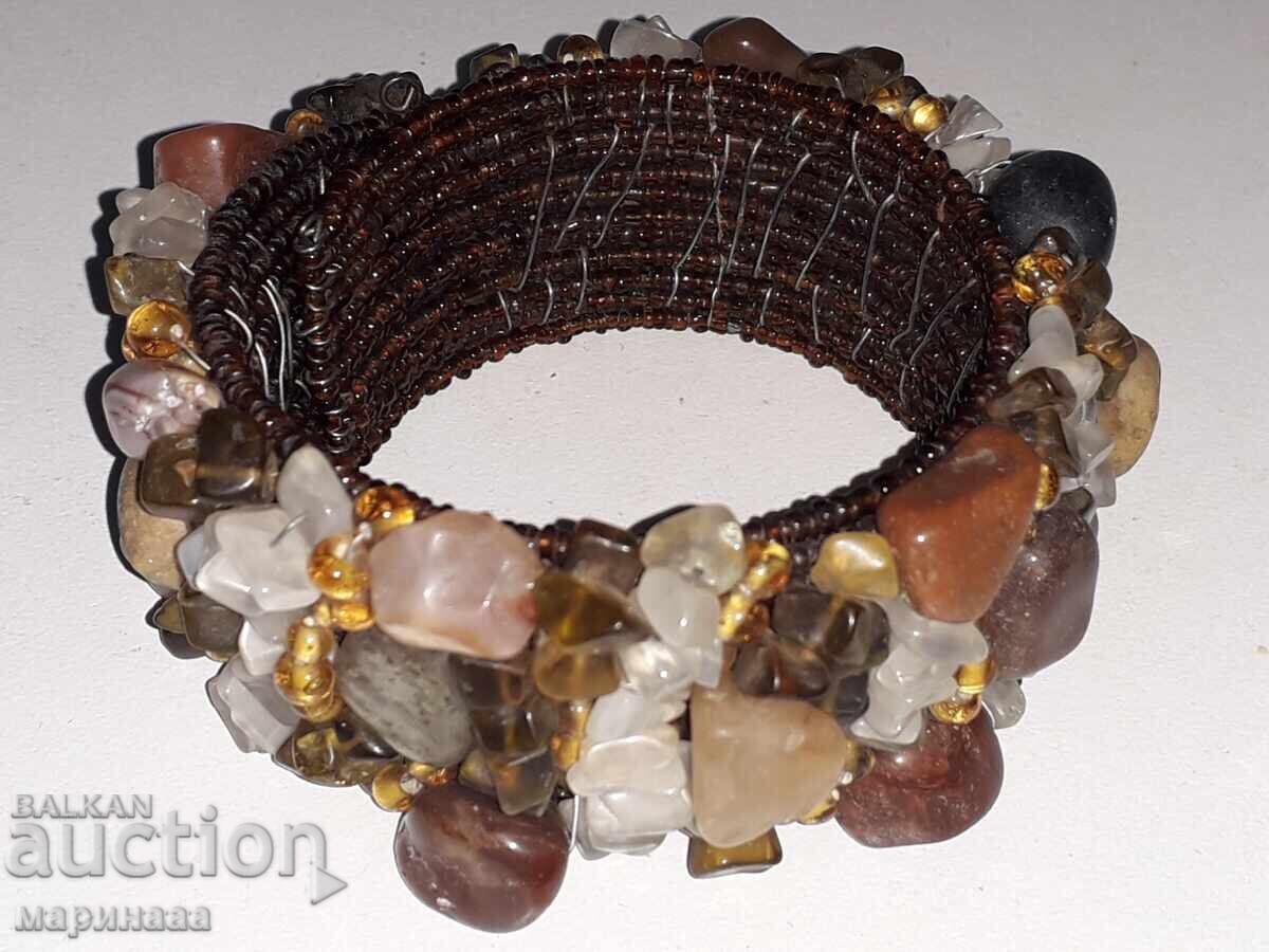 BRĂȚARĂ MASIVĂ CU PIETRE NATURALE - 7