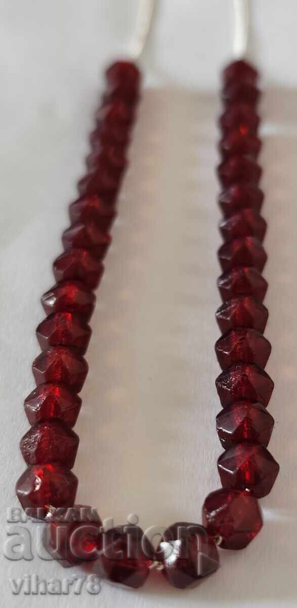 SILVER NECKLACE WITH GARNET - 6