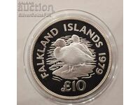 Ασημένια 10 Λίρες 1979 Φώκλαντ Ιλάντς Απειλούμενα Ζώα