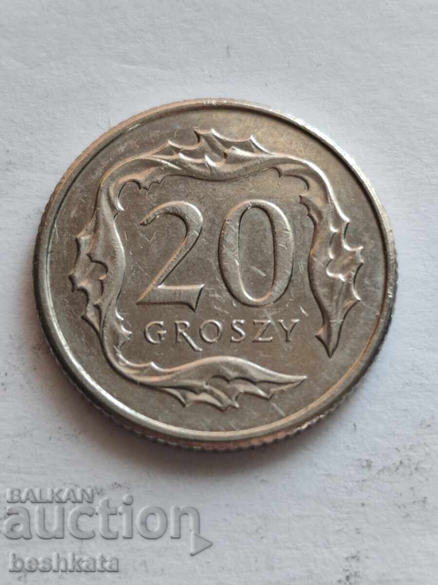 Polonia - 20 groși (2015) cu preț € 0.13 | 0.25 BGN