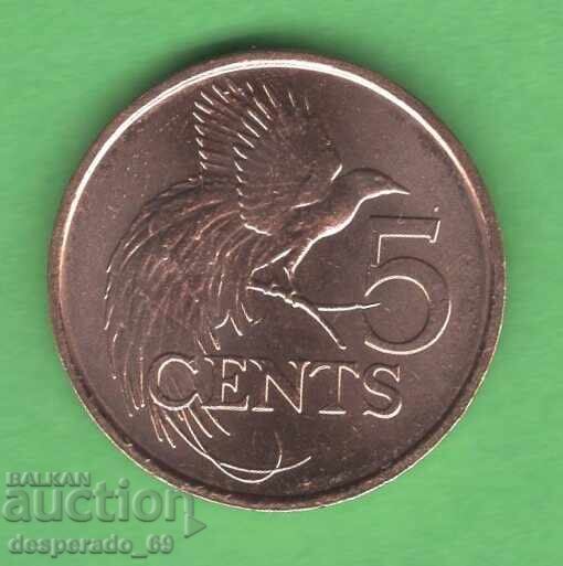 (¯`'•.¸ 5 cenți 2000 TRINIDAD ȘI TOBAGO UNC ¸.•'´¯)