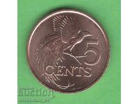(¯`'•.¸ 5 cenți 2000 TRINIDAD ȘI TOBAGO UNC ¸.•'´¯)