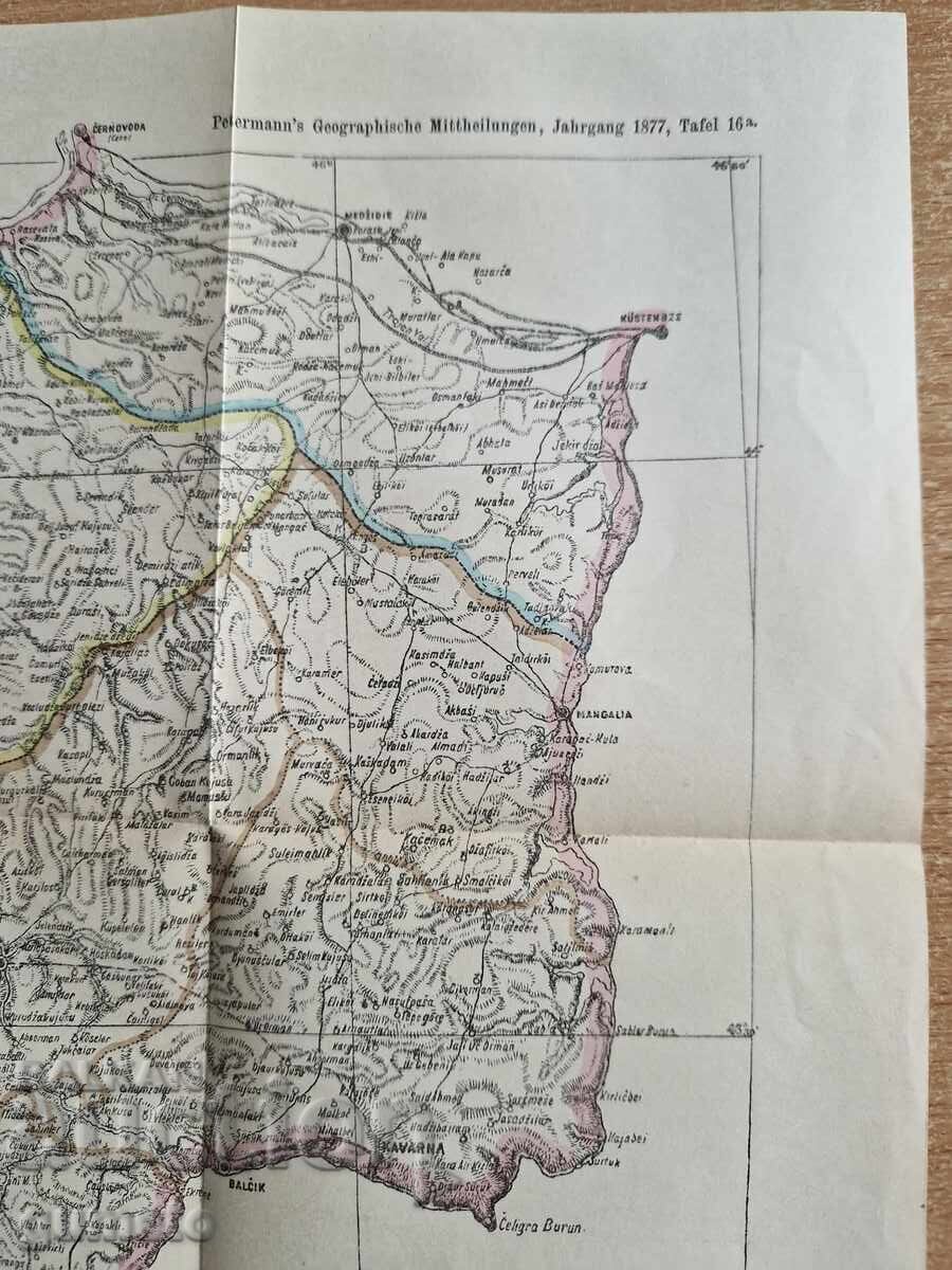 Licitație Hartă originală Canitz a Bulgariei Dunărene 1877 Licitație Hartă originală Canitz a Bulgariei Dunărene 1877