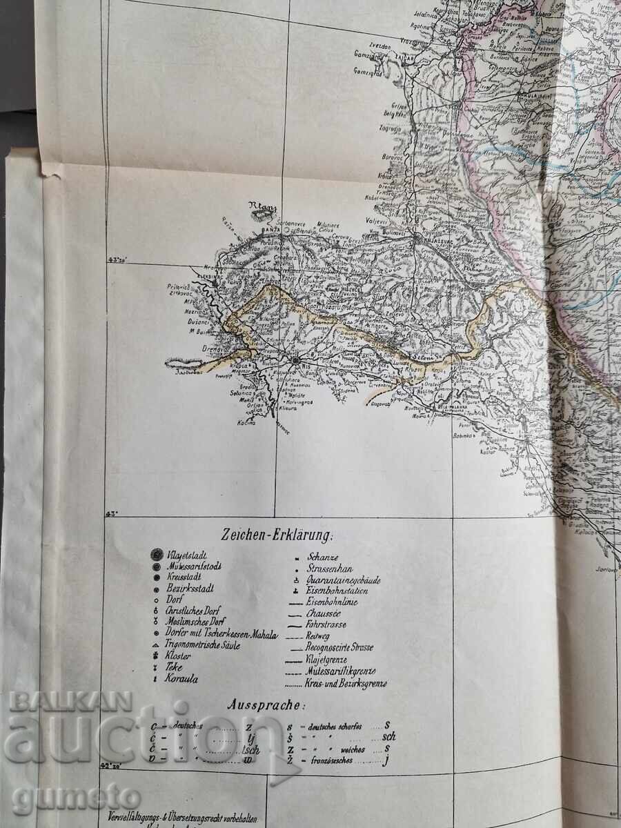 Hartă originală Canitz a Bulgariei Dunărene 1877 - 5