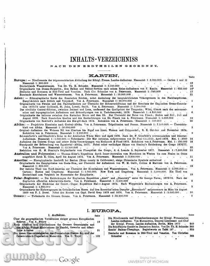Hartă originală Canitz a Bulgariei Dunărene 1877 - 7 Hartă originală Canitz a Bulgariei Dunărene 1877 - 7