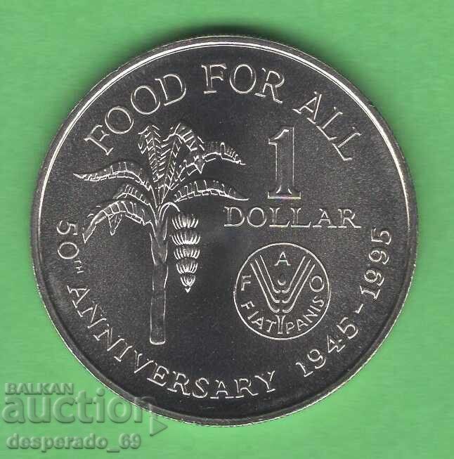 (¯`'•.¸ 1 dolar 1995 TRINIDAD ȘI TOBAGO UNC ¸.•'´¯)