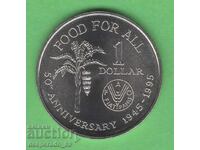 (¯`'•.¸ 1 dolar 1995 TRINIDAD ȘI TOBAGO UNC ¸.•'´¯)