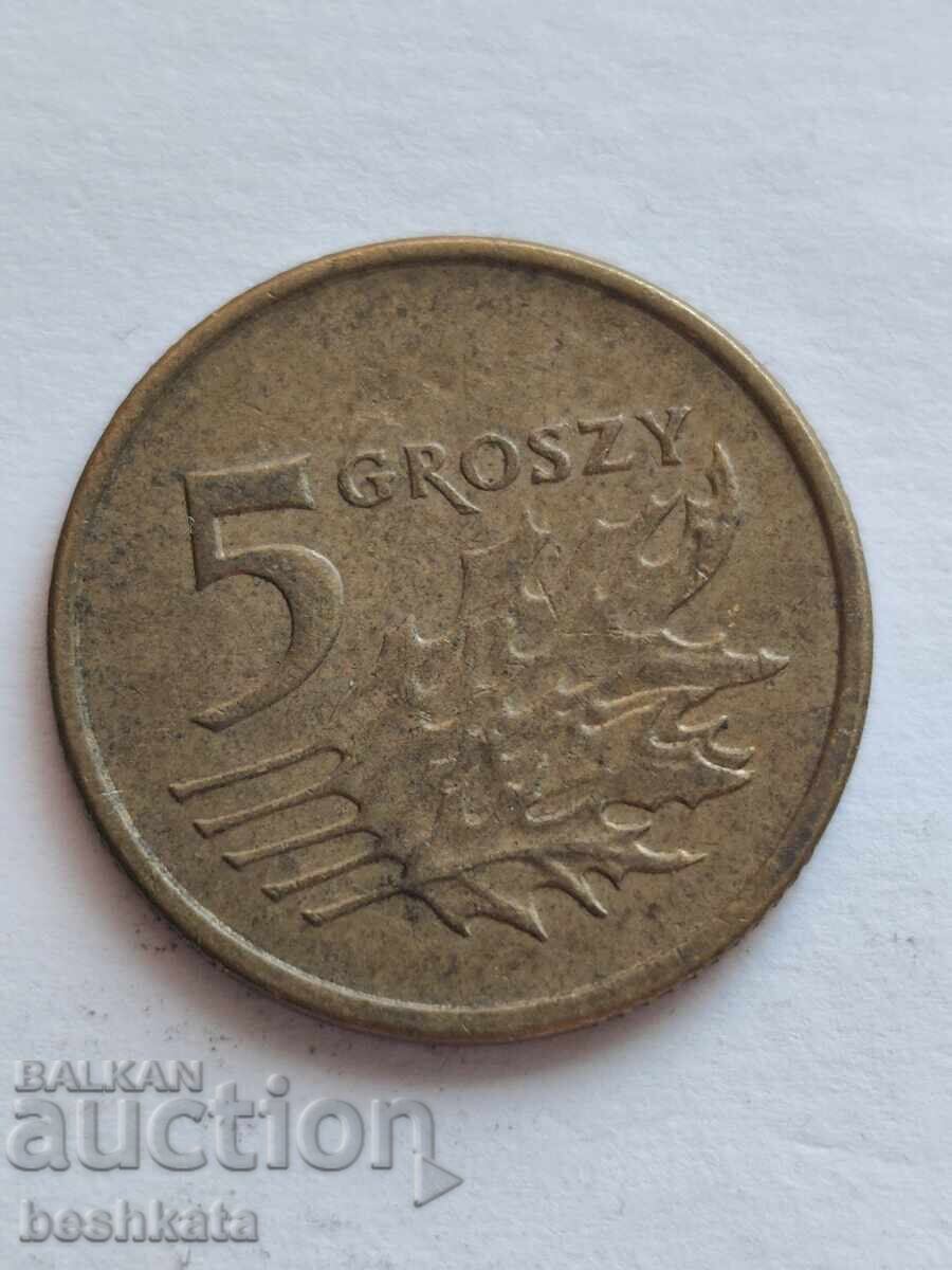 Polonia - 5 groși (2000) cu preț € 0.08 | 0.16 BGN Polonia - 5 groși (2000) cu preț € 0.08 | 0.16 BGN