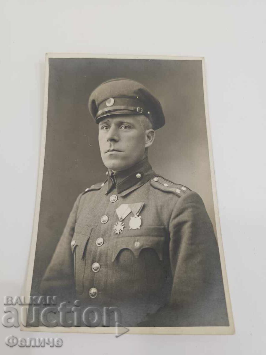 Carte poștală foto militară bulgară regală - Căpitan