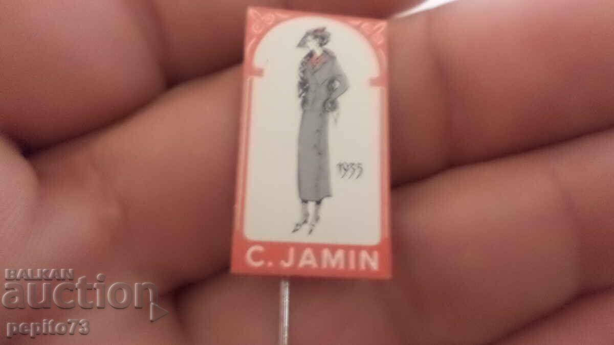 Insigna publicitară, C. Jamin, marcă de produse zaharoase cu preț € 1.50 | 2.93 BGN