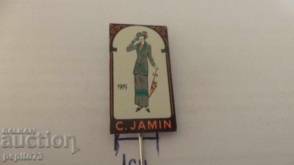 Insigna publicitară, C. Jamin, marcă de produse zaharoase cu preț € 1.50 | 2.93 BGN Insigna publicitară, C. Jamin, marcă de produse zaharoase cu preț € 1.50 | 2.93 BGN
