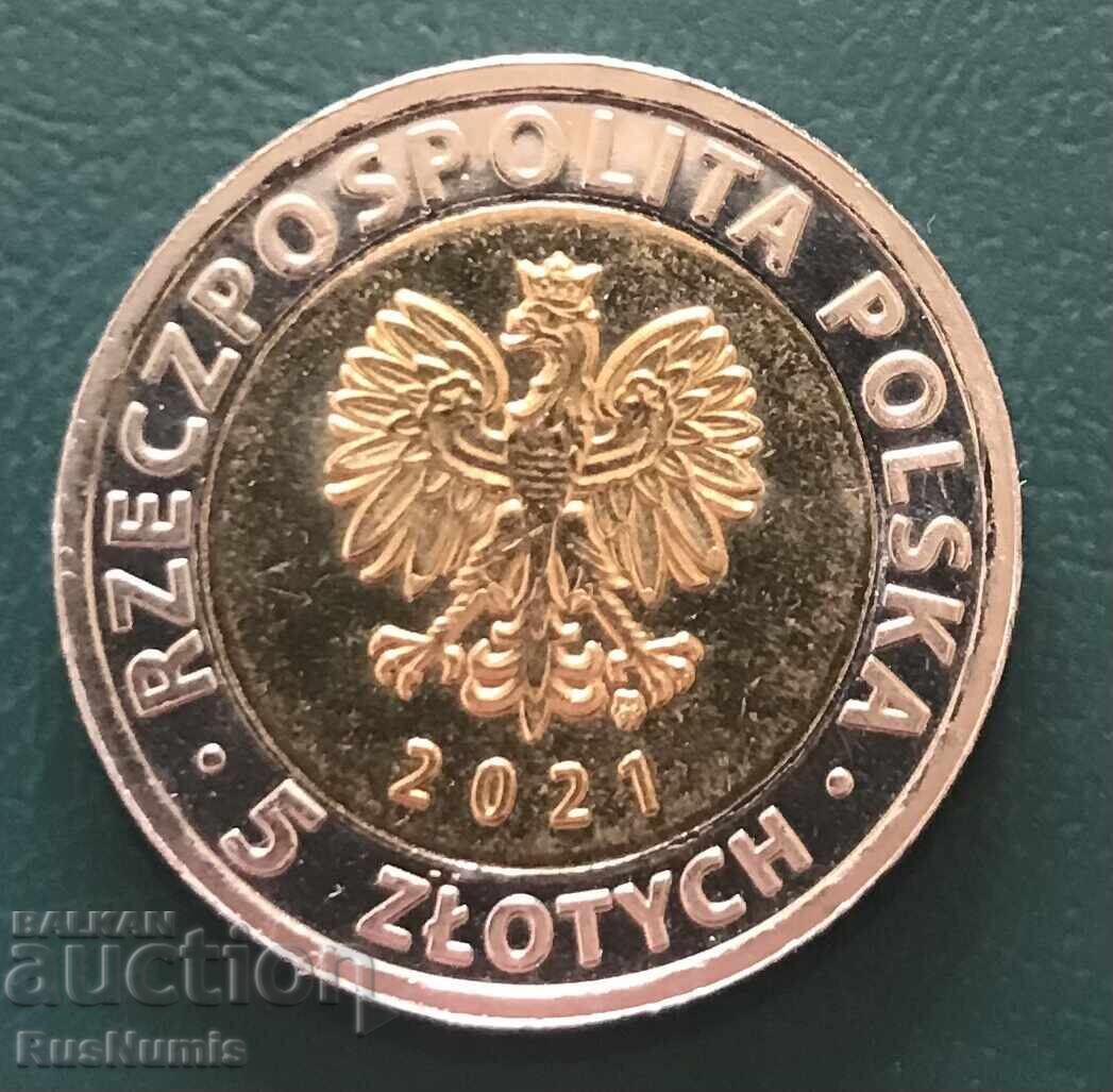 Polonia .5 zloti 2021 g. Poarta Cranei din Gdańsk cu preț € 3.80 | 7.43 BGN