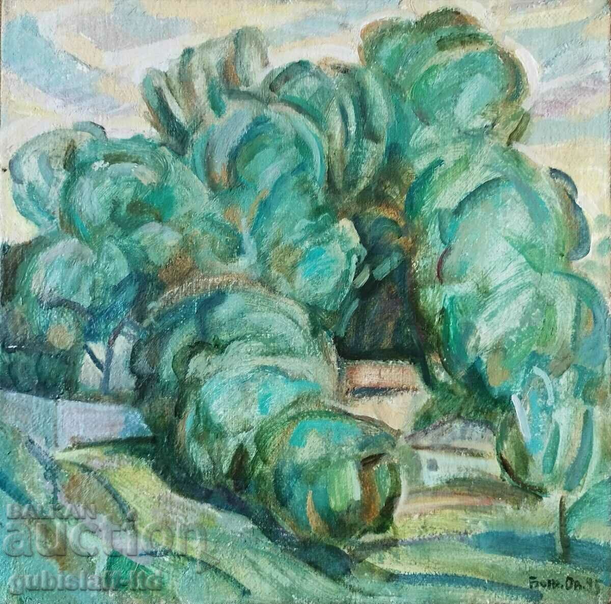 Картина, пейзаж, худ. Божидар Овчаров, 1995 г.