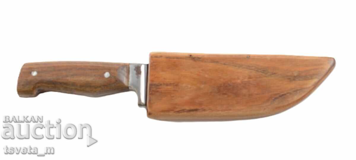 Cuțit de vânătoare cu teacă din lemn - 5