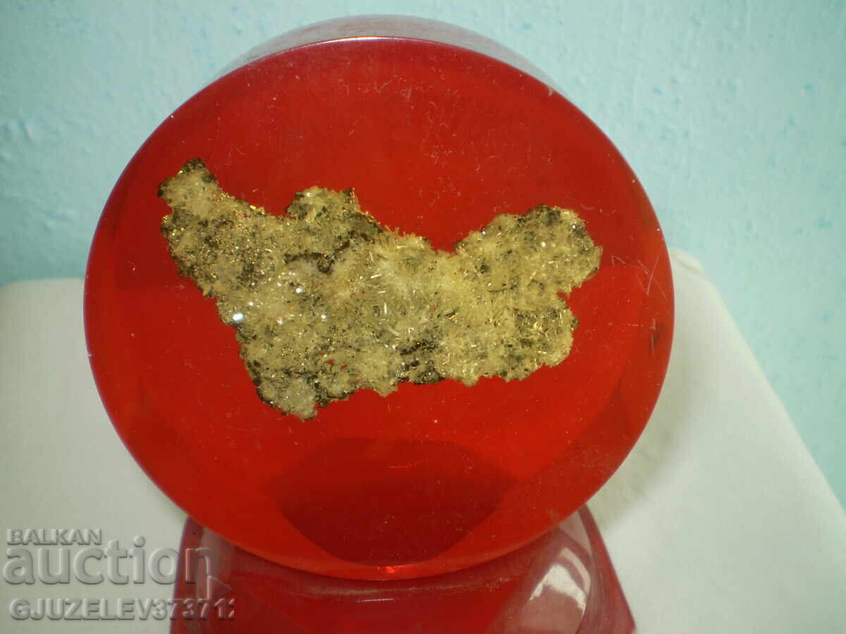 Veche rară minereu unic în lucit roșu cu minereu încorporat - 7