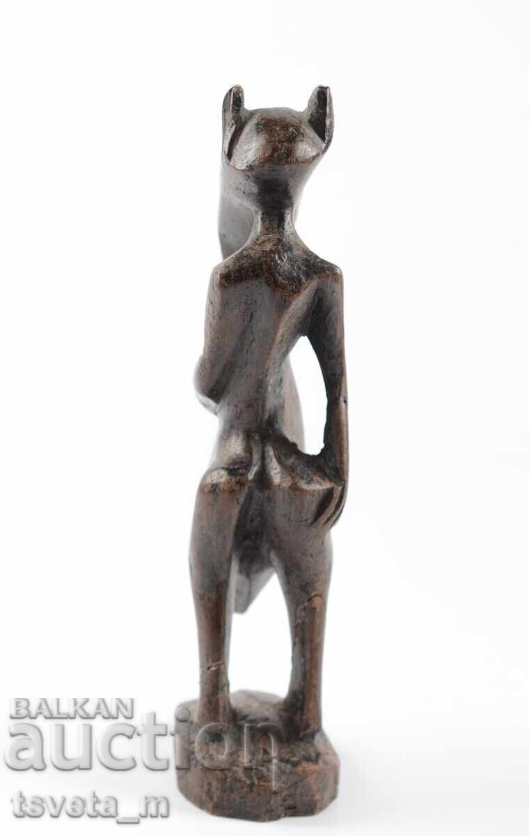 Δημοπρασία Αφρικανικό ξύλινο ειδώλιο χειροποίητο γλυπτό