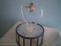 Cutie muzicală din sticlă de colecție, probabil pentru nuntă