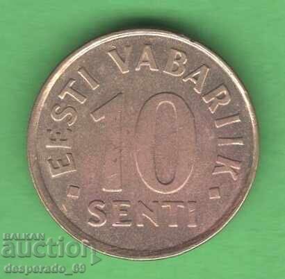 (¯`'•.¸ 10 cenți 1998 ESTONIA ¸.•'´¯)
