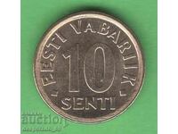 (¯`'•.¸   10 сенти 2008  ЕСТОНИЯ  UNC-   ¸.•'´¯)