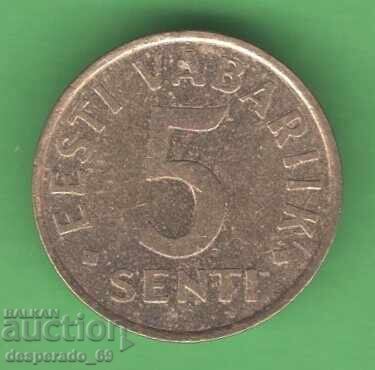 (¯`'•.¸ 5 cenți 1995 ESTONIA ¸.•'´¯)