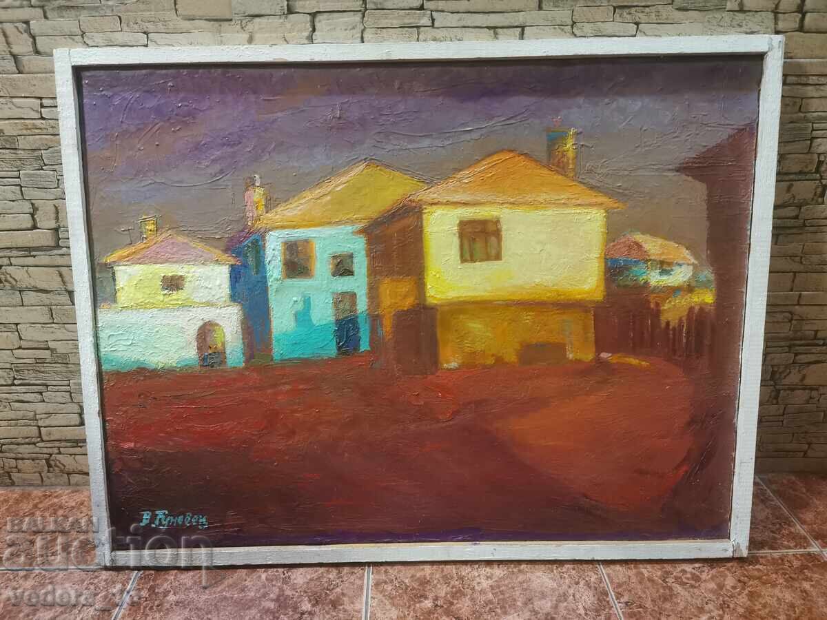 АВТОРСКА  МАСЛЕНА КАРТИНА - СОЗОПОЛСКИ КЪЩИ