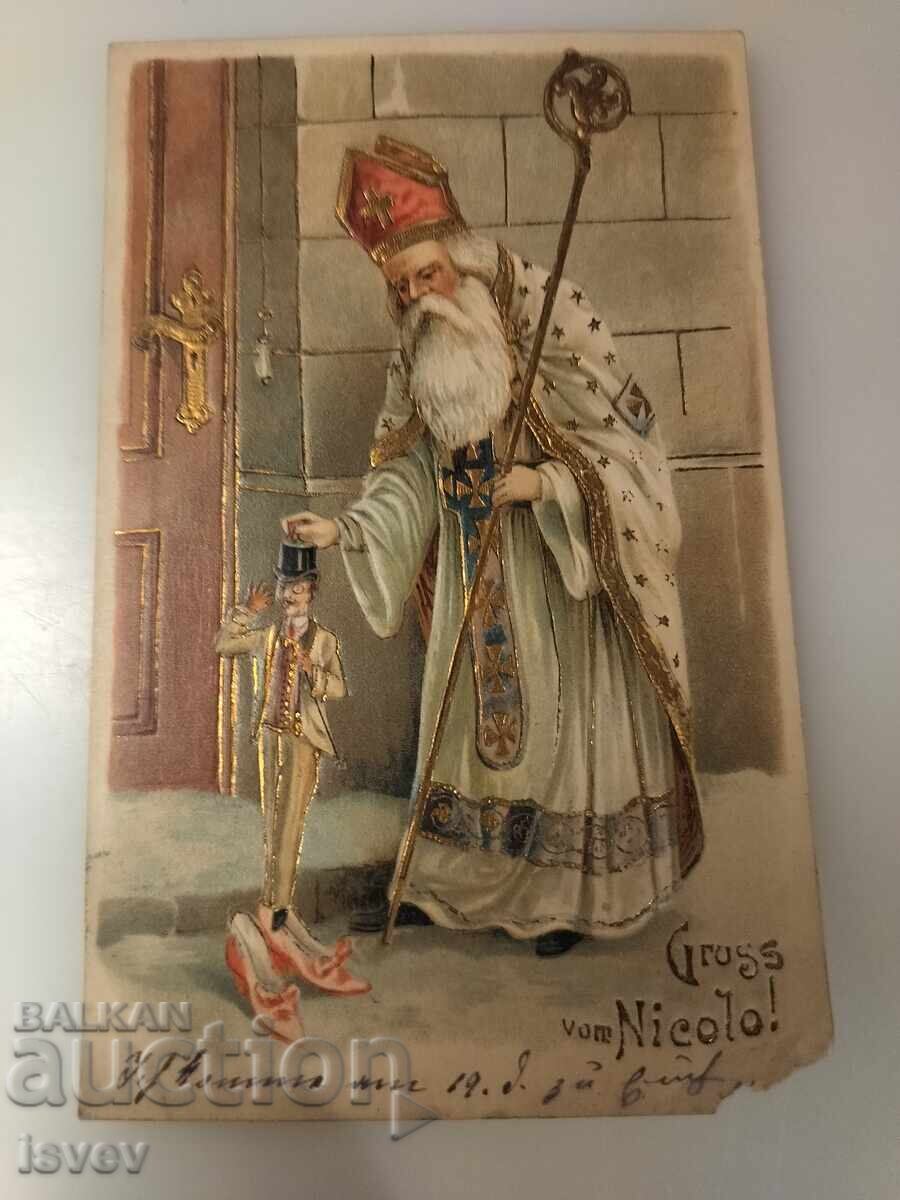 Frumoasă felicitare de Crăciun austriacă veche din 1903