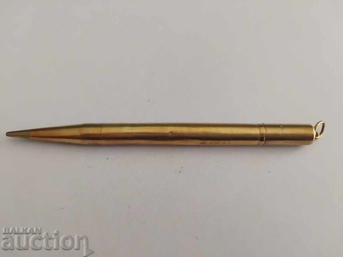Χρυσό μολύβι με σφραγίδα 375 - 9k χρυσός, 1930, 20,62 γραμμάρια