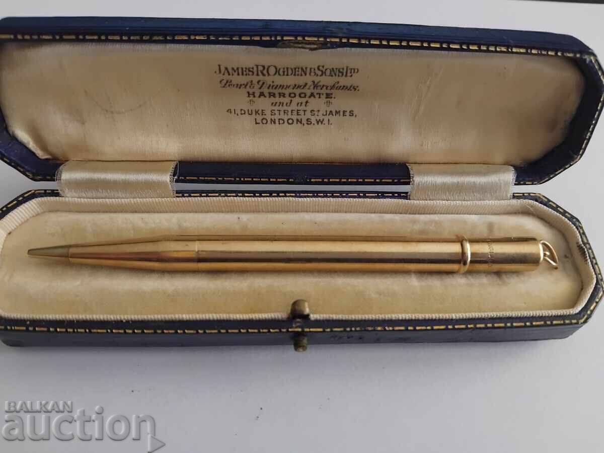 Χρυσό μολύβι με σφραγίδα 375 - 9k χρυσός, 1930, 20,62 γραμμάρια