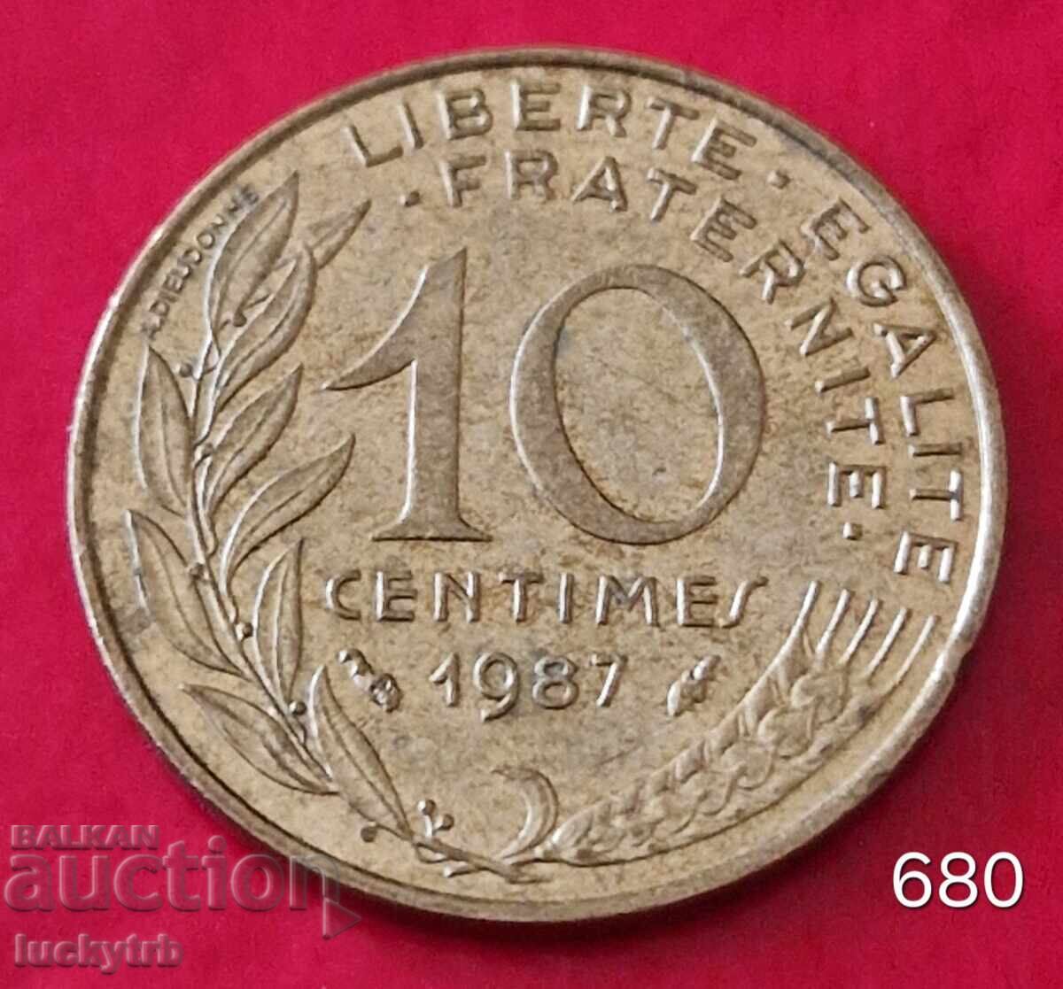 10 cenți 1987 - Franța