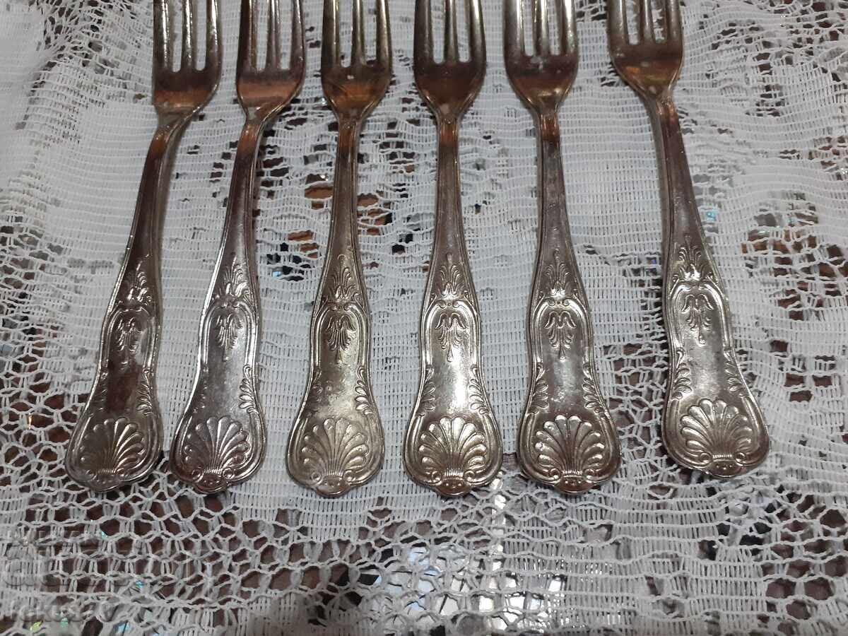 Δημοπρασία Παλιά, ασημένια αντίκες μαχαιροπήρουνα, 6 τμχ, με σήμανση