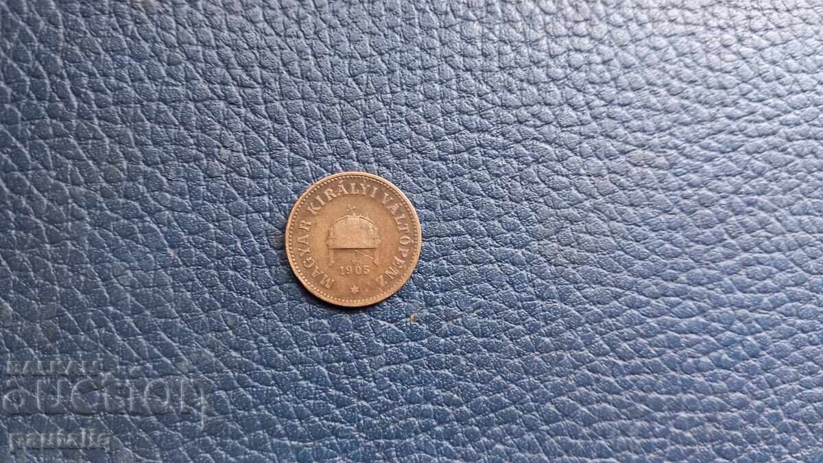 2 filere 1905 Ungaria cu preț € 2.00 | 3.91 BGN 2 filere 1905 Ungaria cu preț € 2.00 | 3.91 BGN