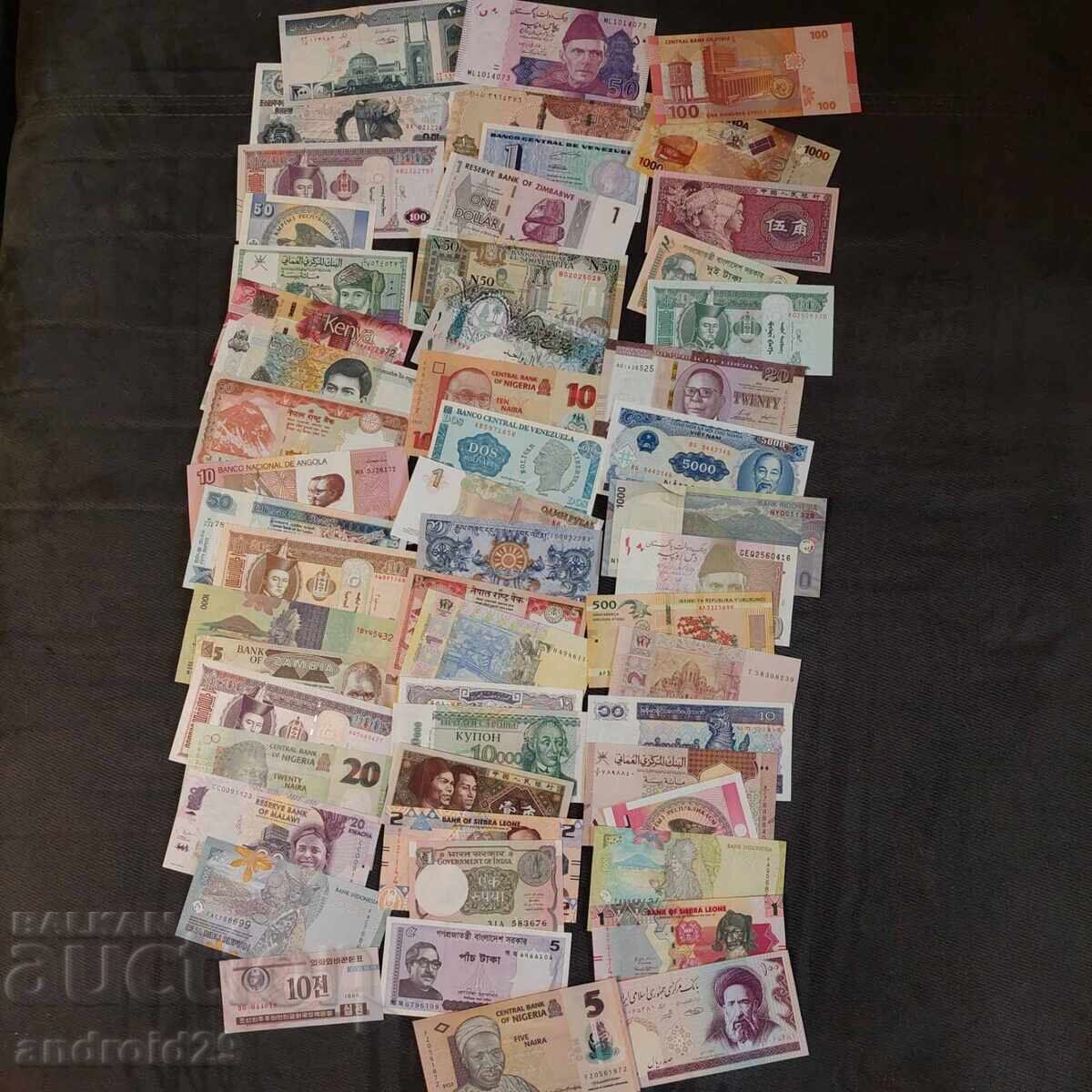 Licitație Lot 200 bucăți Bancnote din întreaga lume / 200 buc / UNC Licitație Lot 200 bucăți Bancnote din întreaga lume / 200 buc / UNC