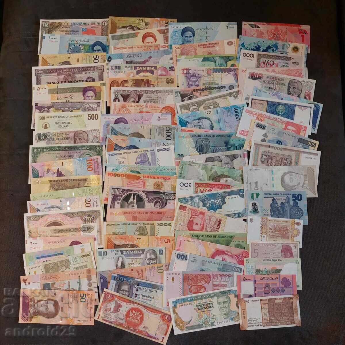 Lot 200 bucăți Bancnote din întreaga lume / 200 buc / UNC Lot 200 bucăți Bancnote din întreaga lume / 200 buc / UNC