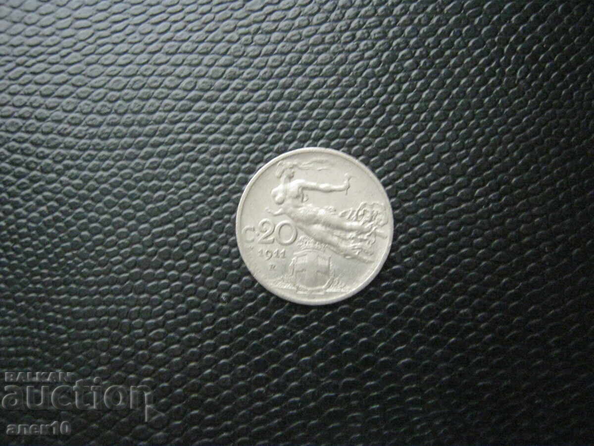 Italia 20 centissimi 1911