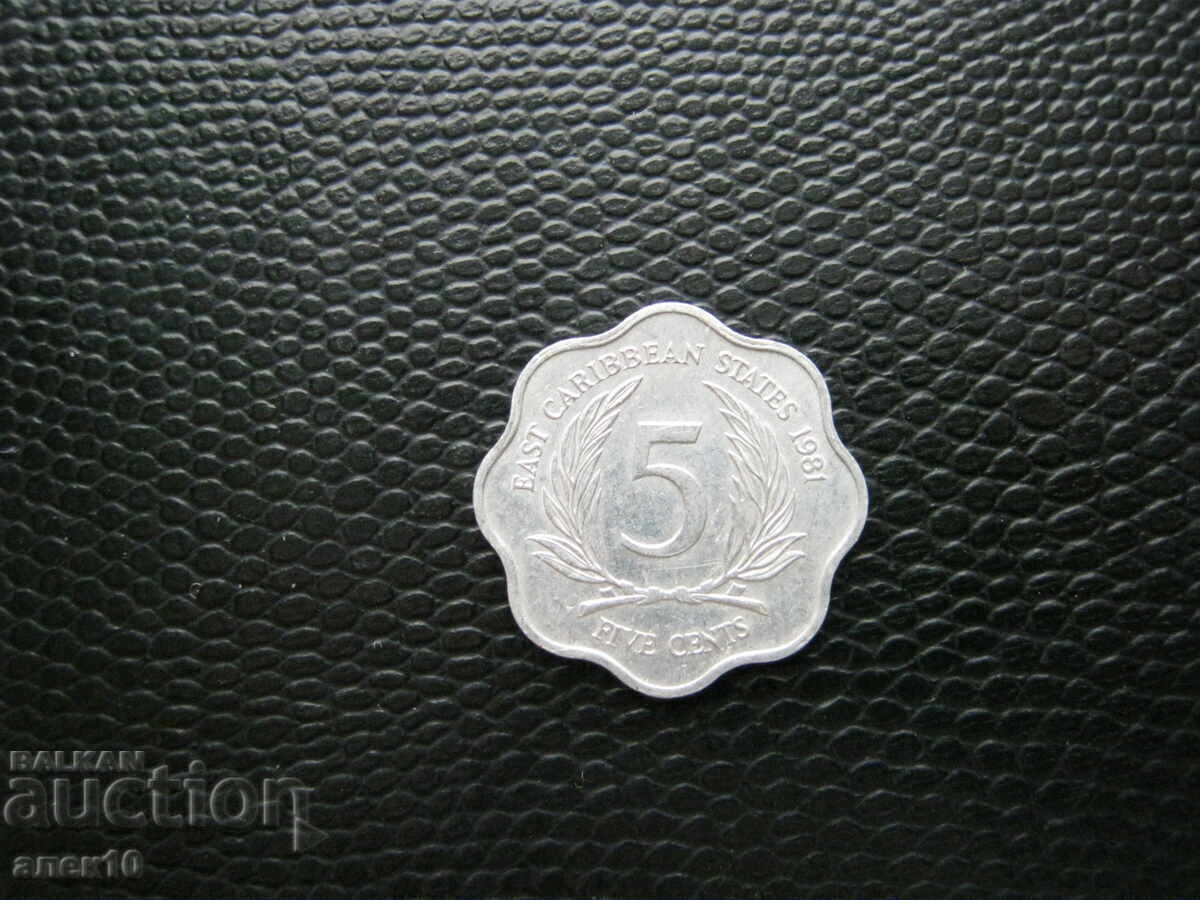 British Eastern Caribbean States 5 Cents 1981 British Eastern Caribbean States 5 Cents 1981