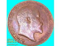Great Britain 1 Farthing 1906 Edward - Rare