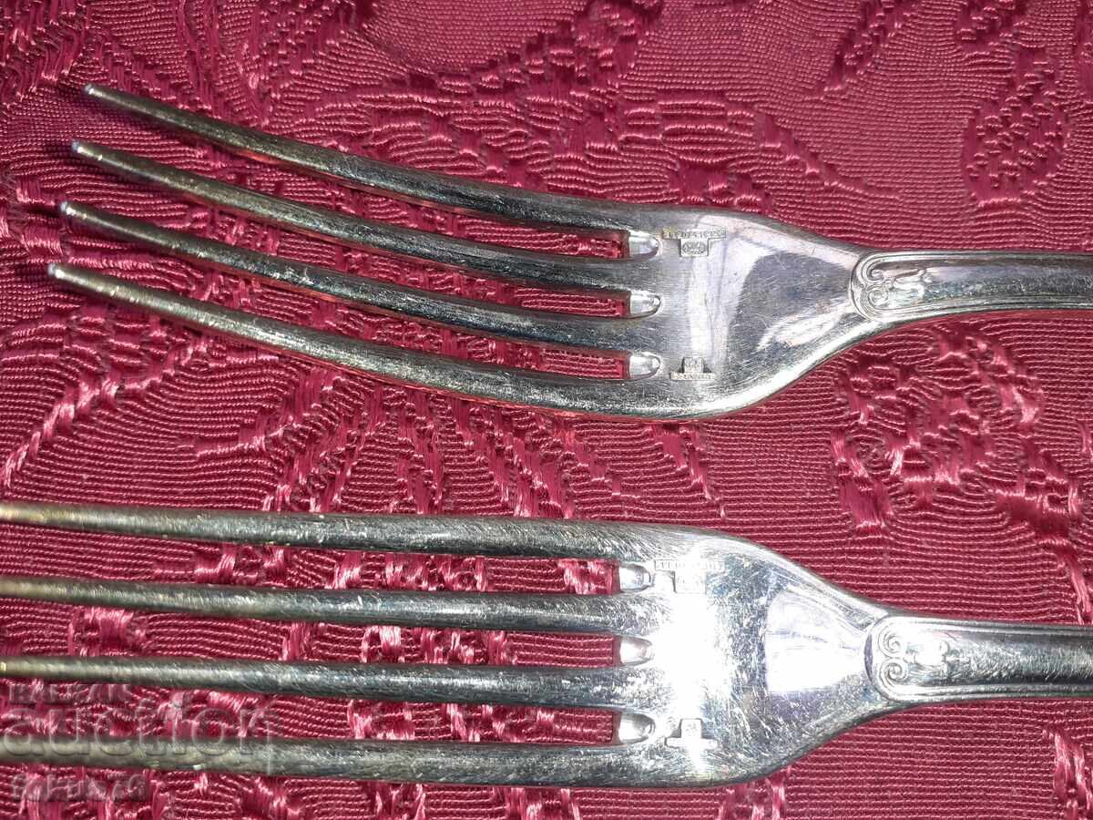 Παράδοση Παλιά, ασημένια, πολυτελή πιρούνια αντίκες Christofle 2 τμχ