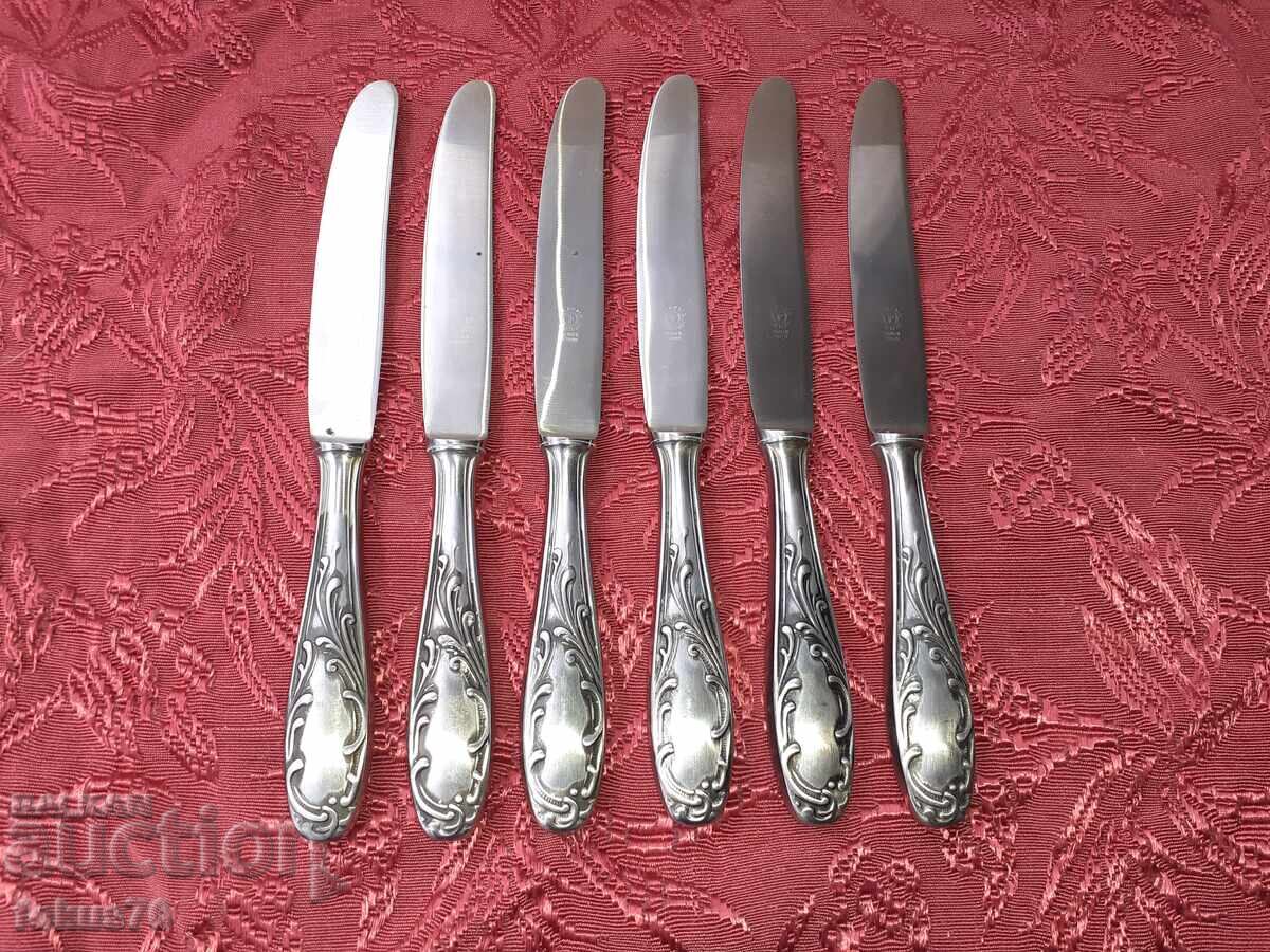 Παλιά ασημένια μαχαιροπήρουνα Silkema Solingen - 6 τμχ με τιμή € 99.00 | 193.63 BGN