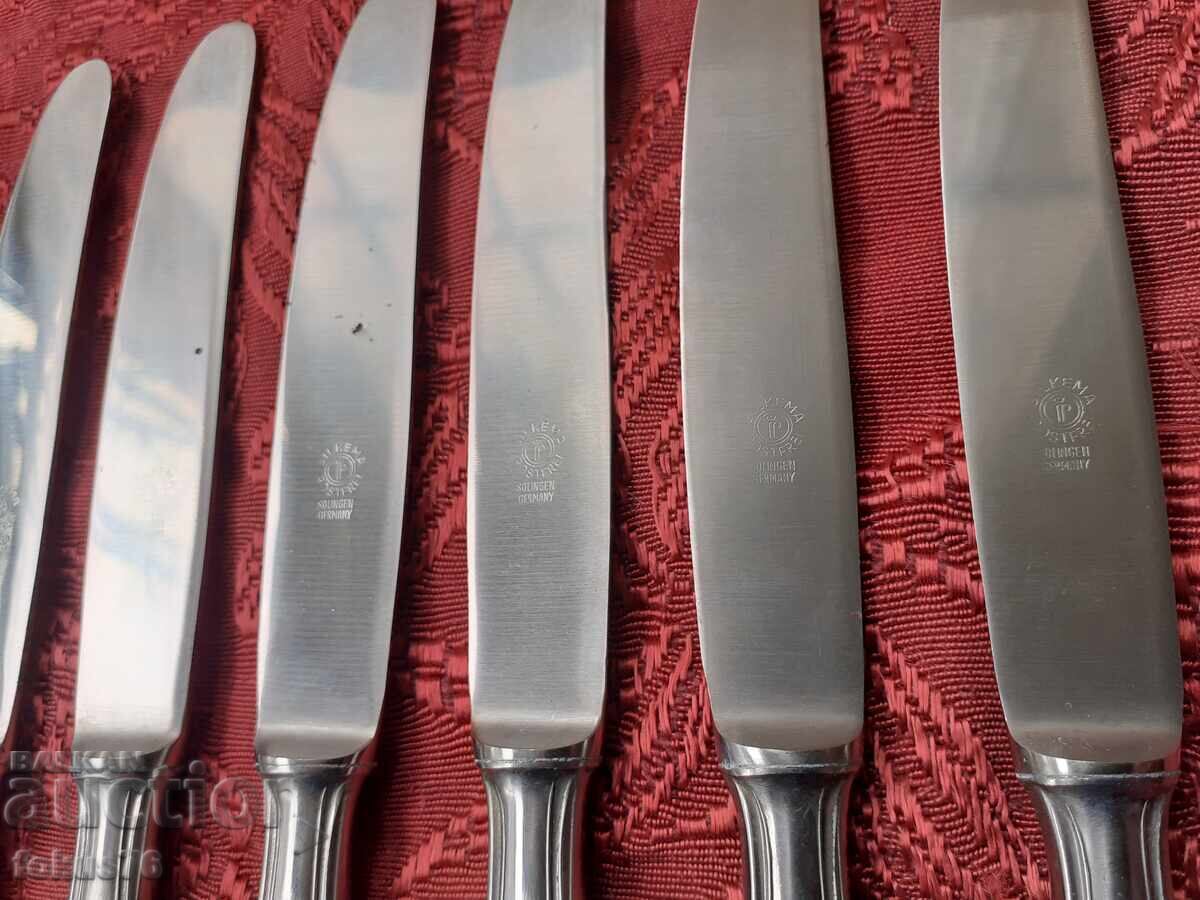 Δημοπρασία Παλιά ασημένια μαχαιροπήρουνα Silkema Solingen - 6 τμχ
