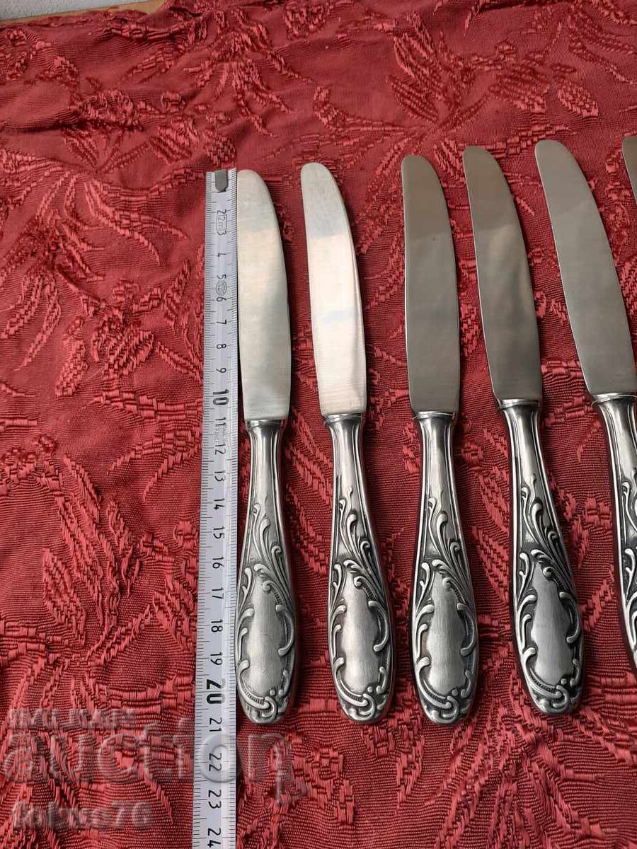 Παλιά ασημένια μαχαιροπήρουνα Silkema Solingen - 6 τμχ - 6