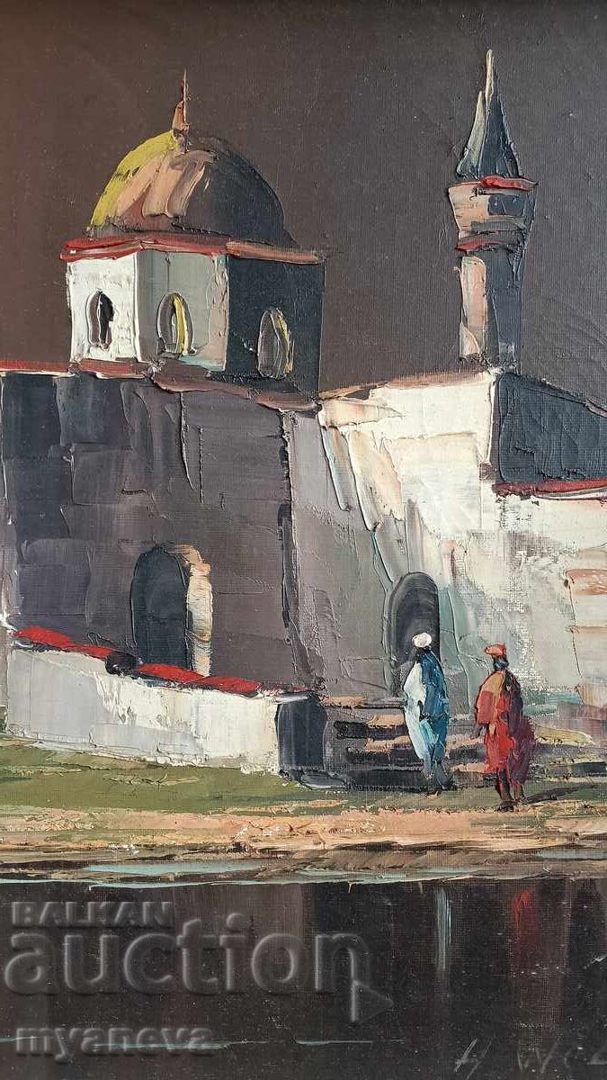 Аукцион Стара картина , „Ориенталски пейзаж“ с маслени бои