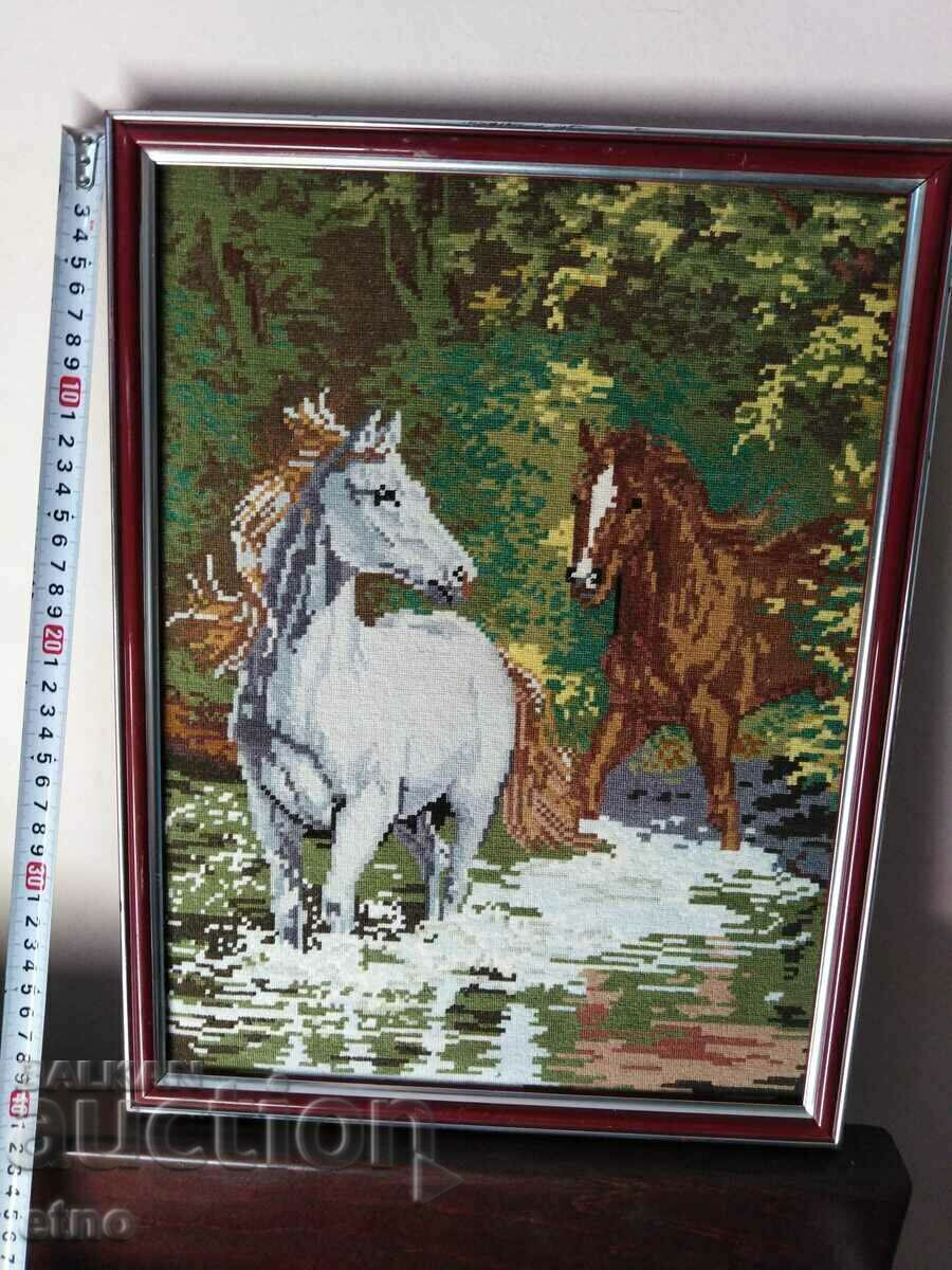 BEAUTIFUL HORSES IN THE RIVER TAPESTRY
