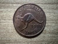 Австралия - 1 пени (1953) - без точка след AUSTRALIA