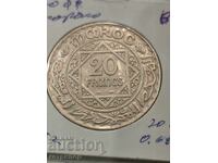 20 франка Мароко 1352 г Сребърна