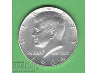 (¯`'•.¸ 1/2 δολάριο 1964 ΗΠΑ UNC- ¸.•'´¯)