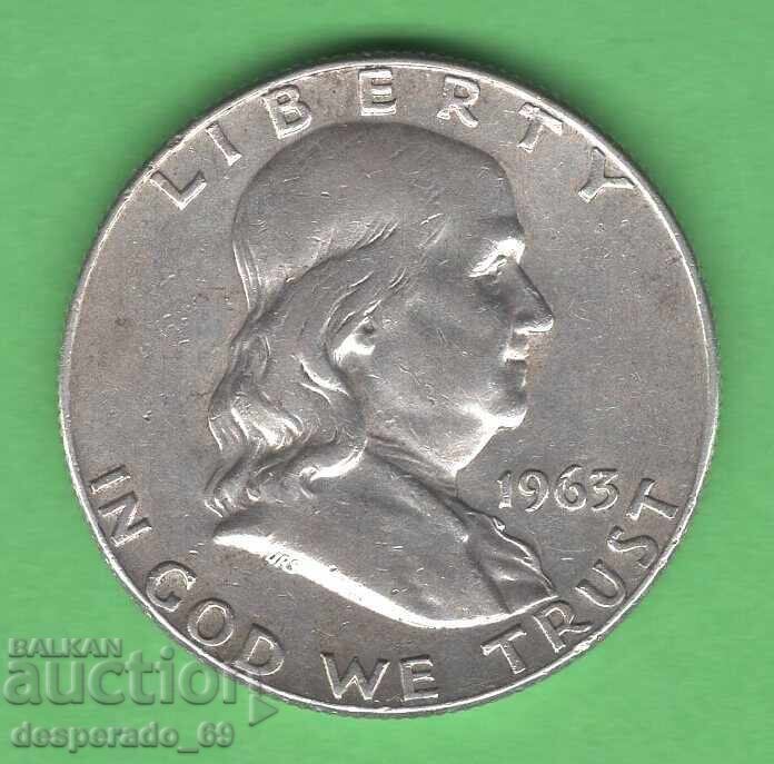 (¯`'•.¸   1/2 долар 1963  САЩ   ¸.•'´¯)